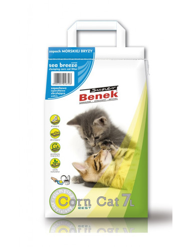 CERTECH Super BENEK Corn Morska Bryza - żwirek dla kotów kukurydziany zbrylający